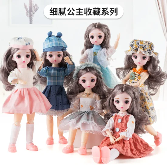30 cm boneca barbie terno caixa de presente mudando boneca com música menina vestido de casamento brinquedo multi